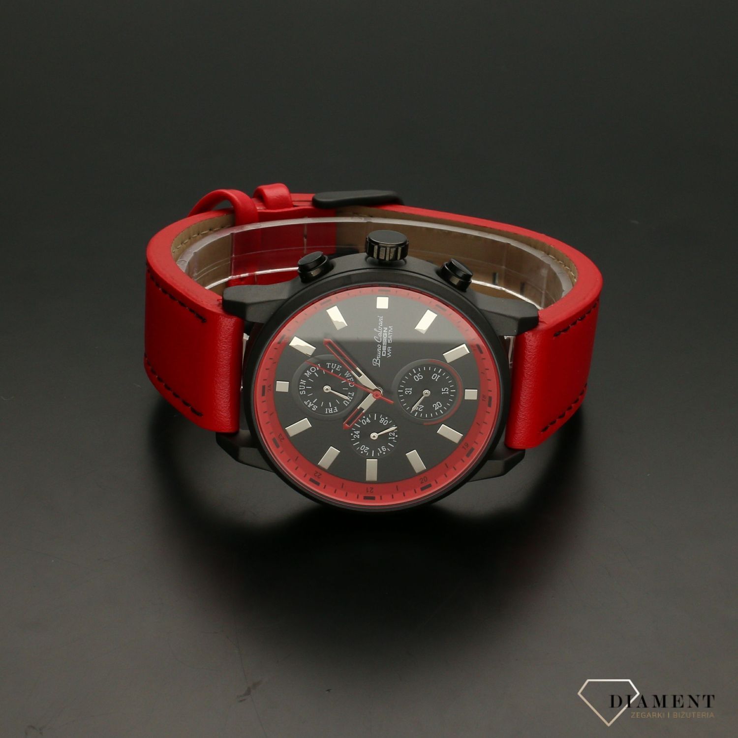 Zegarek męski na pasku Bruno Calvani Classic BC1377 RED (2).jpg